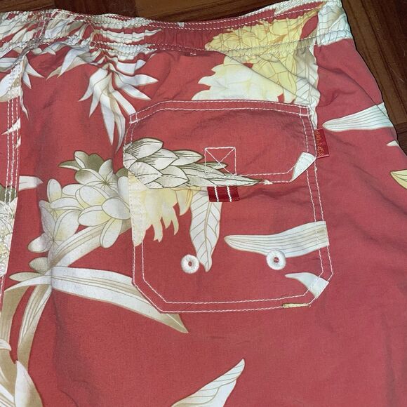 Tommy Bahama Relax Men's L Swim Trunks Cargo Shorts Palm Floral Print - Picture 5 of 8
